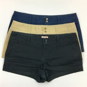 Lot of 3 Mossimo Shorts Khaki Casual Juniors !J